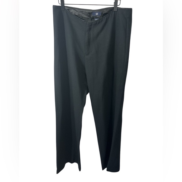 Gap Women's Dress Pants Size 14 Regular Black Mid Rise Wide Leg - Picture 1 of 6